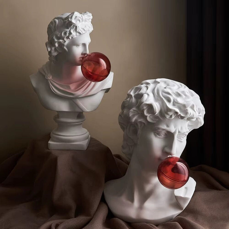 Creative Greek Michelangelo David Bubblegum Sculpture