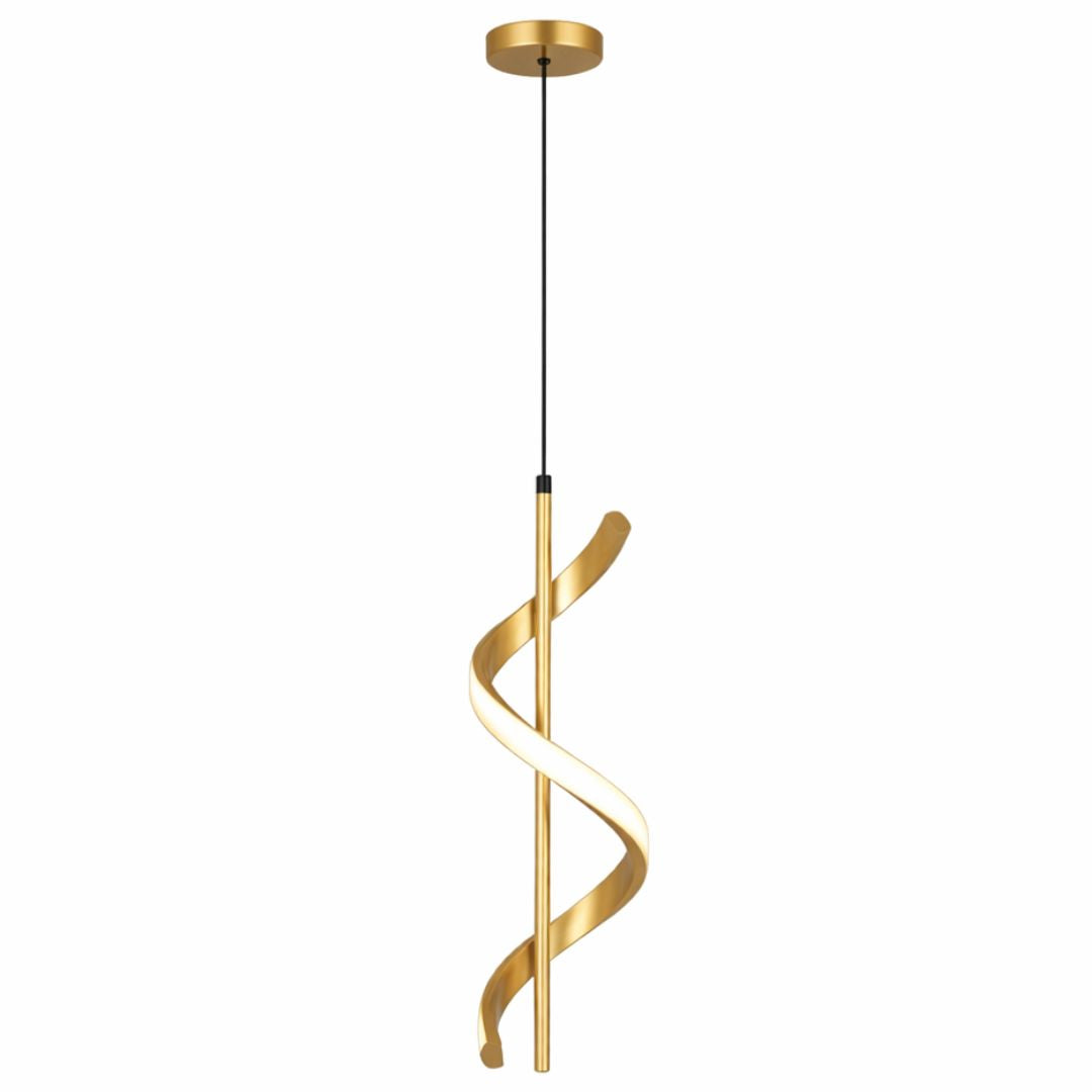 Gold Spiral LED Pendant Light