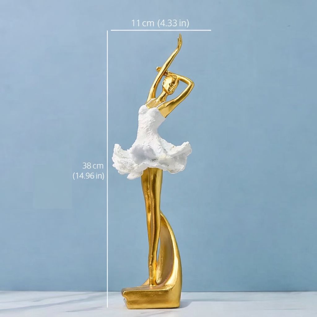 Golden Resin Ballerina Sculptures – Ballet Grace Collection