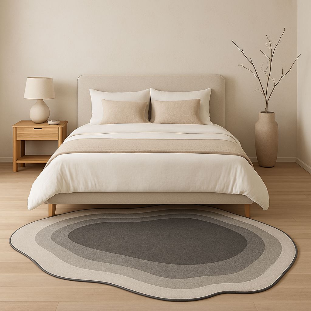 Modern Abstract Organic Carpet – Dark Living Room & Bedroom Decor