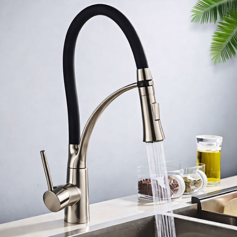 Modern Chrome Pull-Down Kitchen Mixer Tap