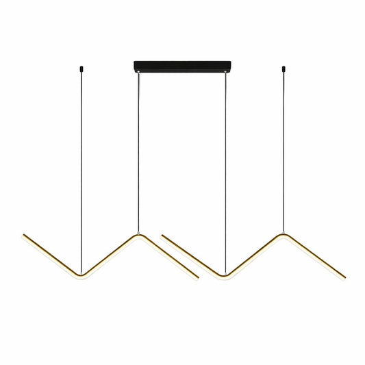 Minimalist Wave Line LED Pendant Light – 35.4 in Modern Hanging Chandelier