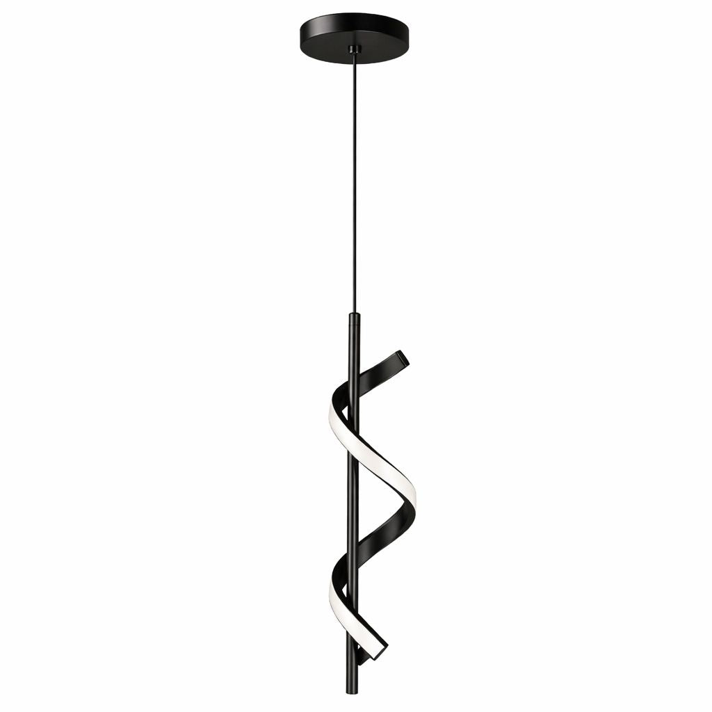 Black Spiral LED Pendant Light