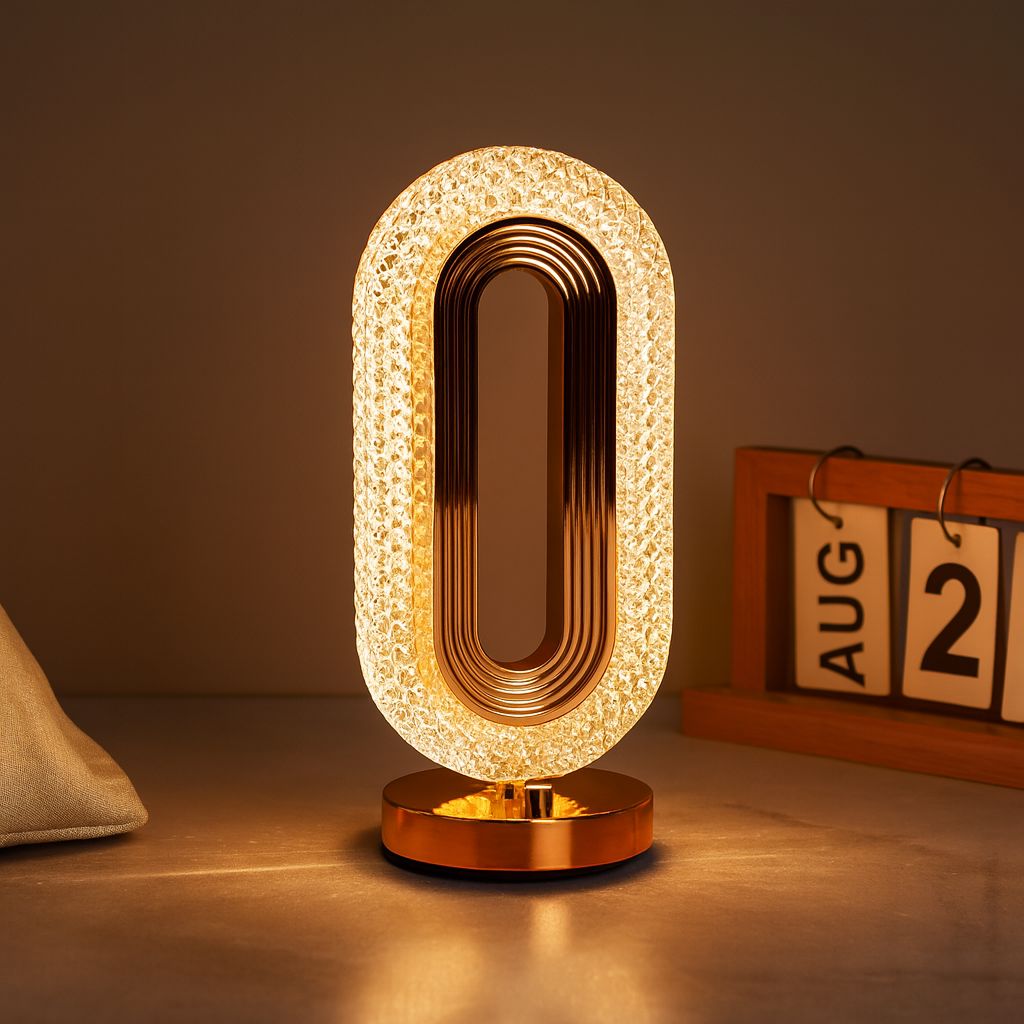 Luxury Oval Crystal Table Lamp