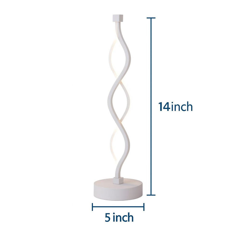 Double Spiral 14" LED Table Lamp – Modern Desk & Bedside Light