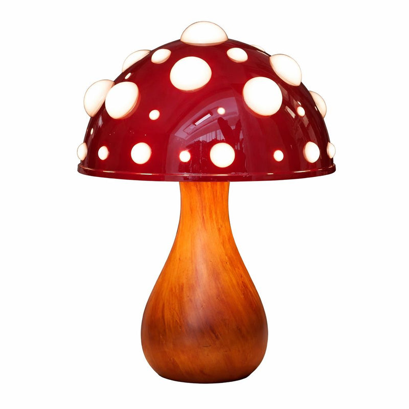 Solid Wood Mushroom Table Lamp – LED Bedside & Desk Light