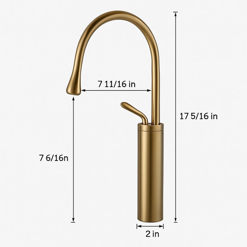 Luxury Slim Soft Room Bathroom Mixer Tap – 17.3in Hot & Cold Mixer