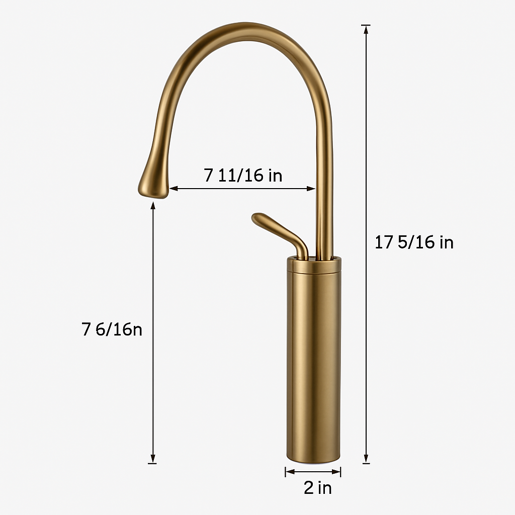 Luxury Slim Soft Room Faucet for Bathroom Sink – 17.3in