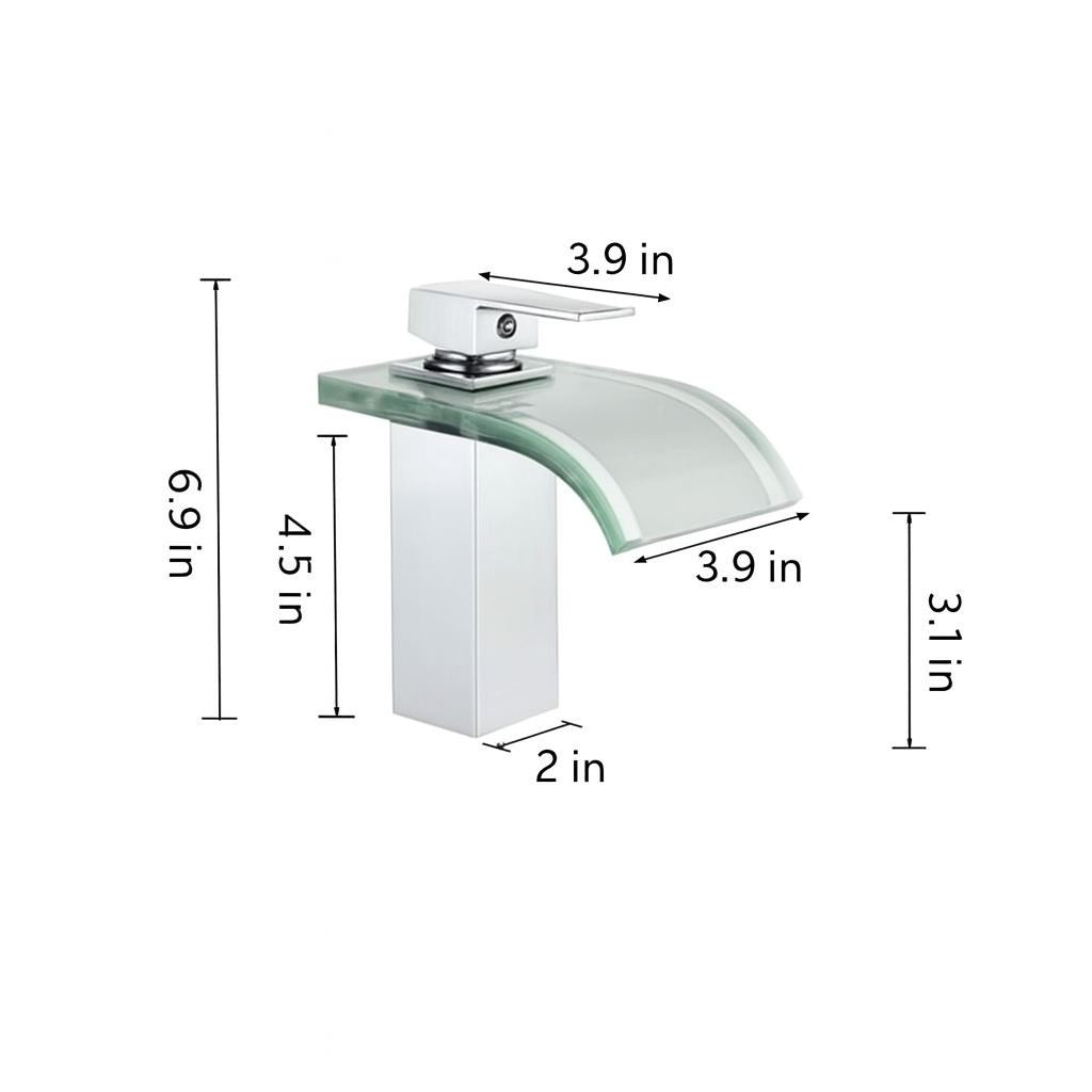 Luxury Riffle Glass Bathroom Mixer Tap – Single Handle Sink Tap