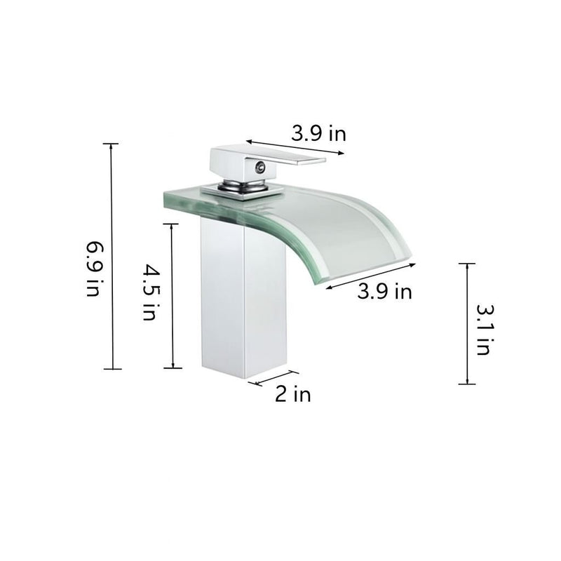 Luxury Riffle Glass Bathroom Mixer Tap – Single Handle Sink Tap