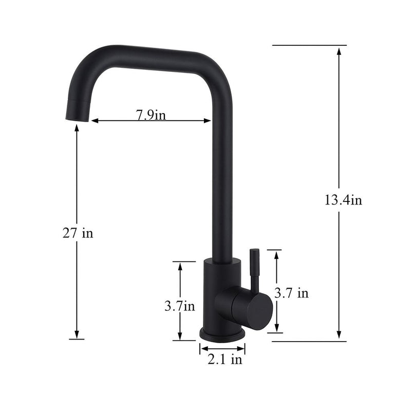 Quality Matte Square Kitchen Mixer Tap – Hot & Cold Water