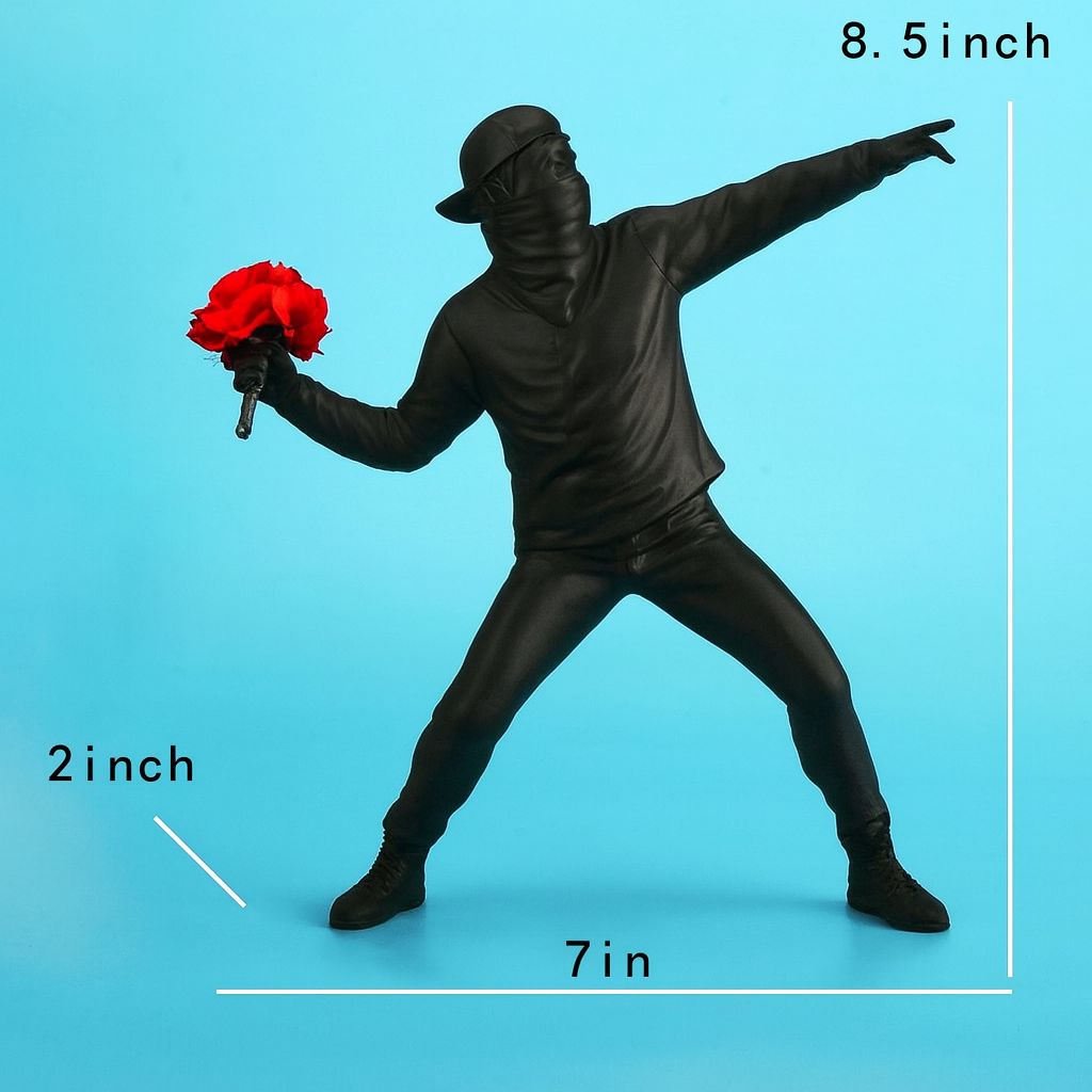 Creative Banksy Flower Thrower Sculpture