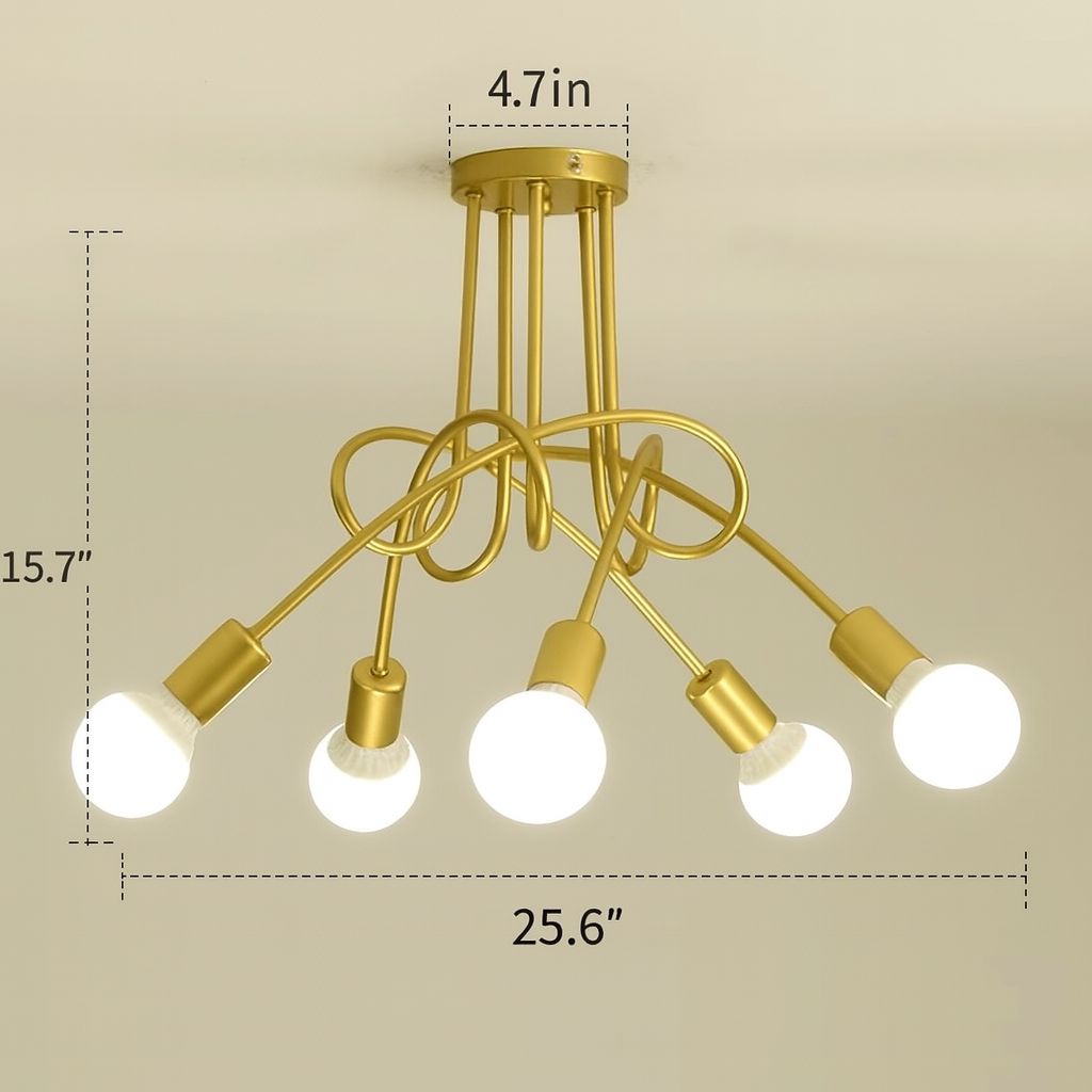 Sputnik Interlaced Ceiling Light Fixture (3 or 5 Arms) for Living Room and Bedroom