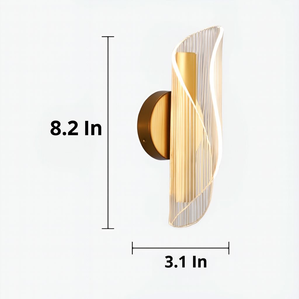 Klan Gold Wall Lamp – Modern Acrylic LED Sconce