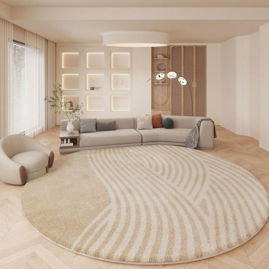 Organic Round Decorative Striped Rug