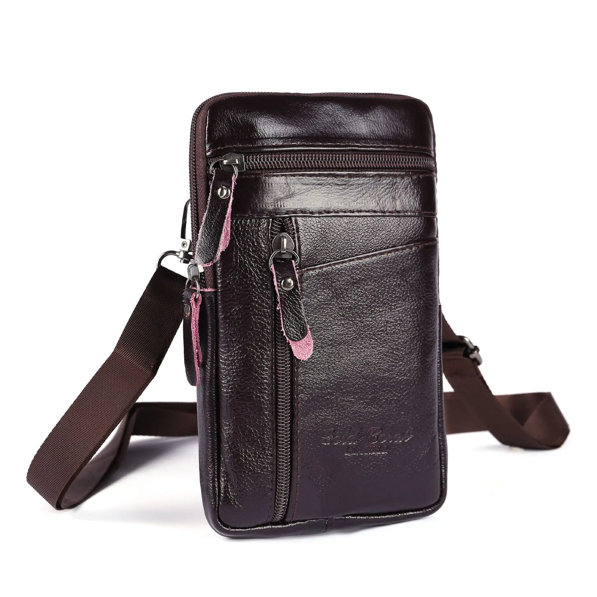 Men’s Vintage Leather Waist Bag – Multi-Function Crossbody & Belt Pouch