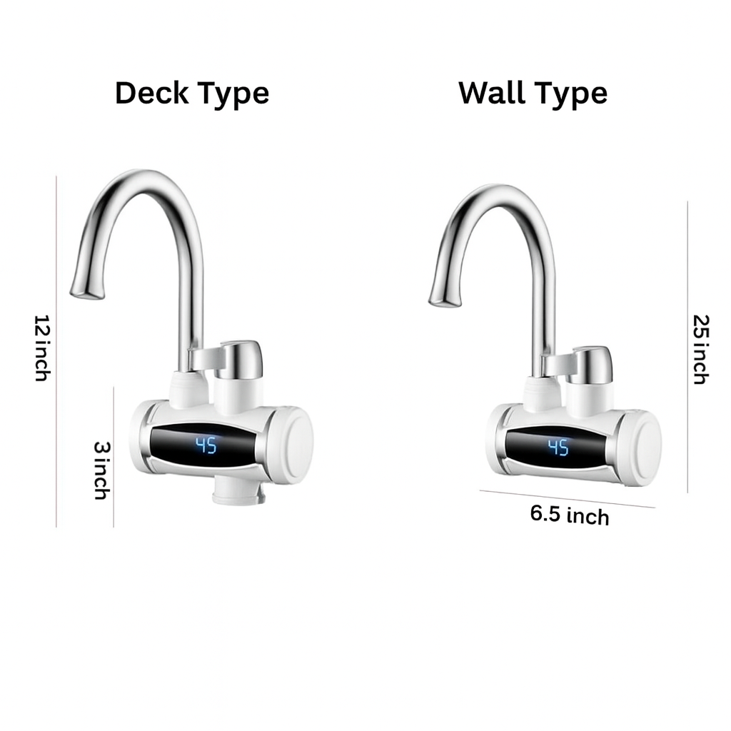 AcquaEase Digital LED Electric Faucet with Instant Heating 3300W – 220V