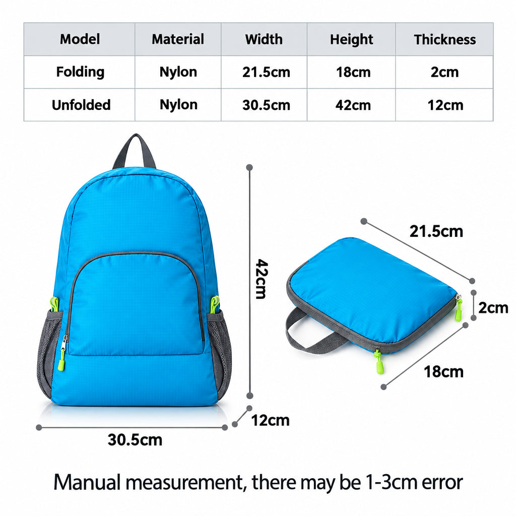 Ultralight Foldable Hiking Backpack – Waterproof, Large Capacity
