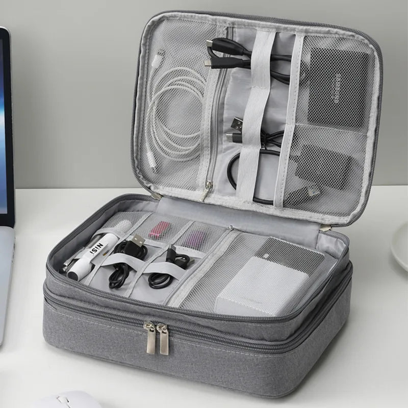 Layer Digital Storage Bag – Multifunctional Cable & Power Bank Case