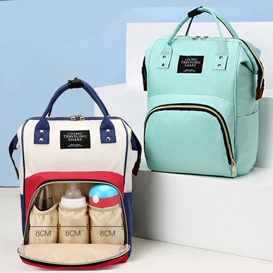 Large Canvas Maternity Bag – Insulated Bottle Storage & Travel Organizer