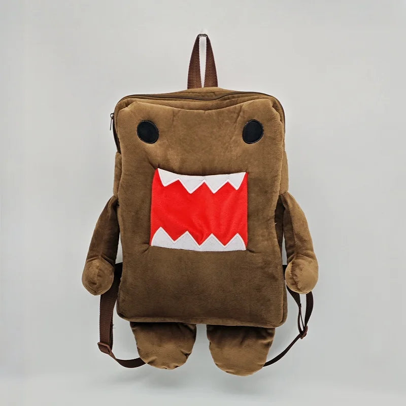 Domo Kun Plush Backpack – Cute Brown Mini Shoulder Bag