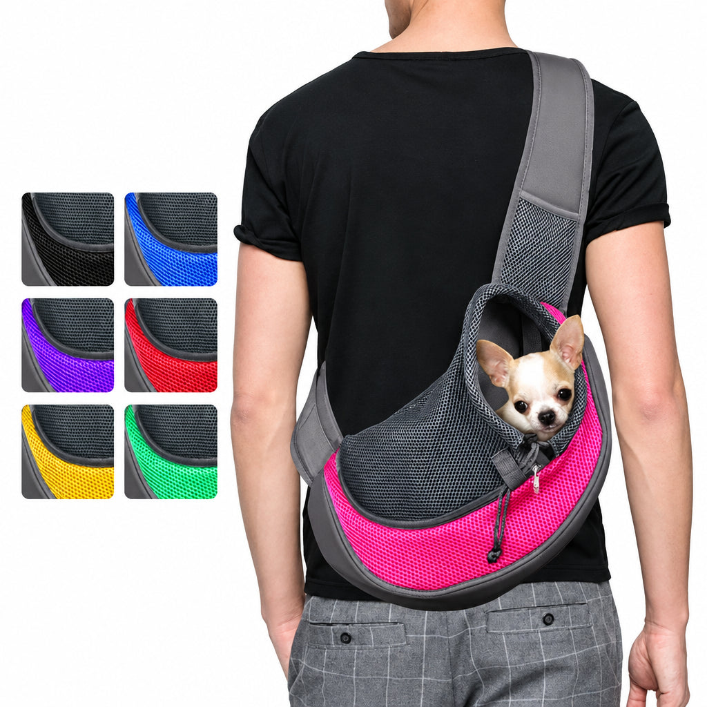 Pet Sling Carrier Bag – Breathable Mesh for Dogs & Cats