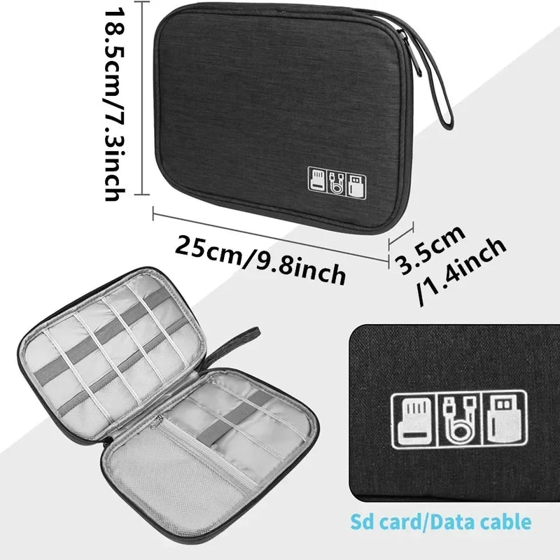 Multifunctional Travel Organizer – Compact Storage Pouch for Cables, Hard Drives & Small Items