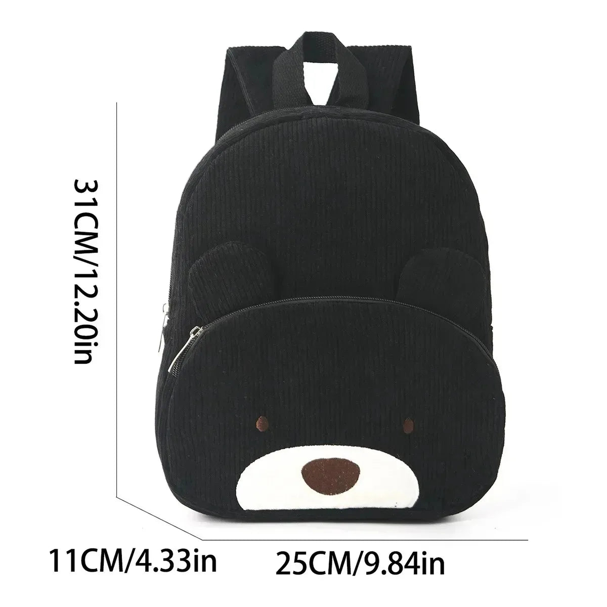 Personalized Bear Kids Backpack | Plush Corduroy School Bag