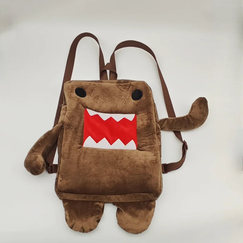 Domo Kun Plush Backpack – Cute Brown Mini Shoulder Bag