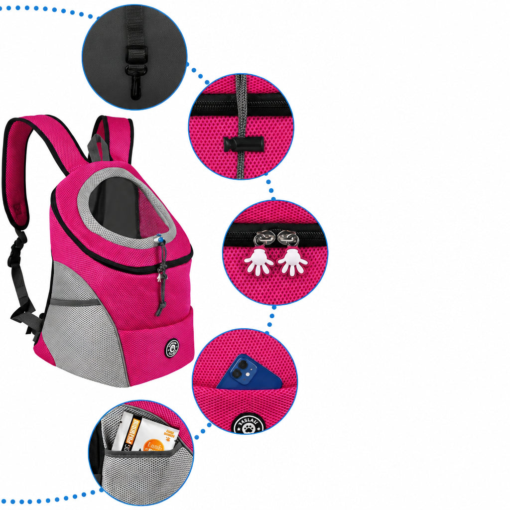 Pet Carrier Backpack – Breathable, Adjustable & Reflective Safety Strips