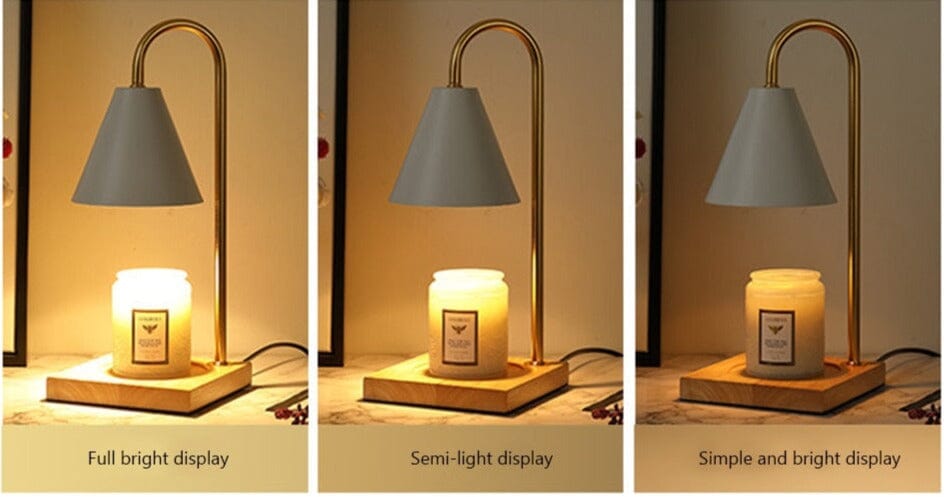 Modern Electric Candle Warmer Lamp with Wooden Base