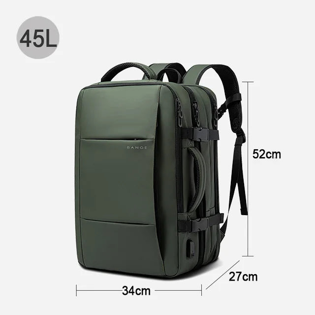Expandable Travel Backpack for Men – Large Capacity 17.3" Laptop & Business Backpack