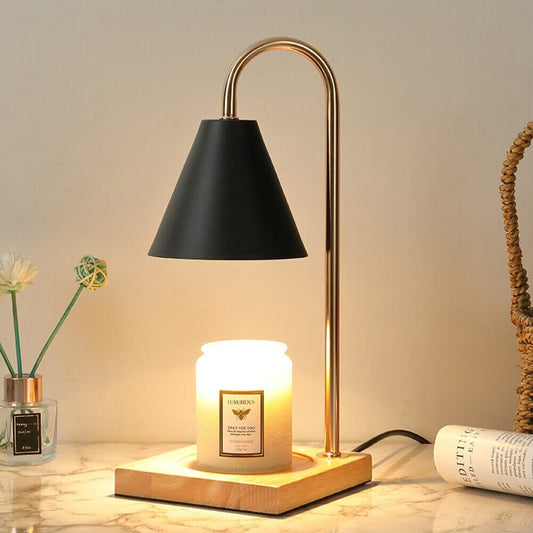 Modern Electric Candle Warmer Lamp with Wooden Base