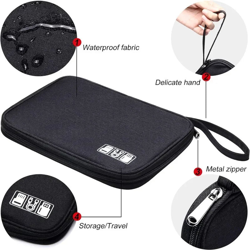 Multifunctional Travel Organizer – Compact Storage Pouch for Cables, Hard Drives & Small Items