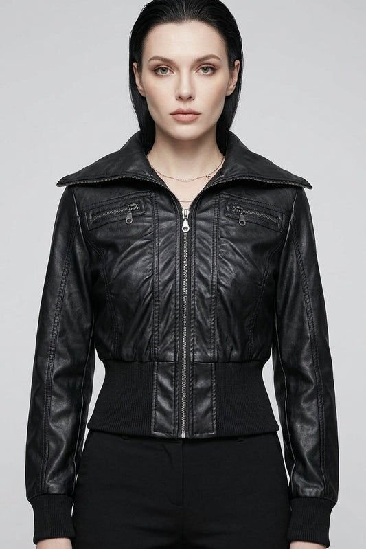 AltGoth PU Leather Jacket – Vintage Grunge, Emo & Harajuku Streetwear