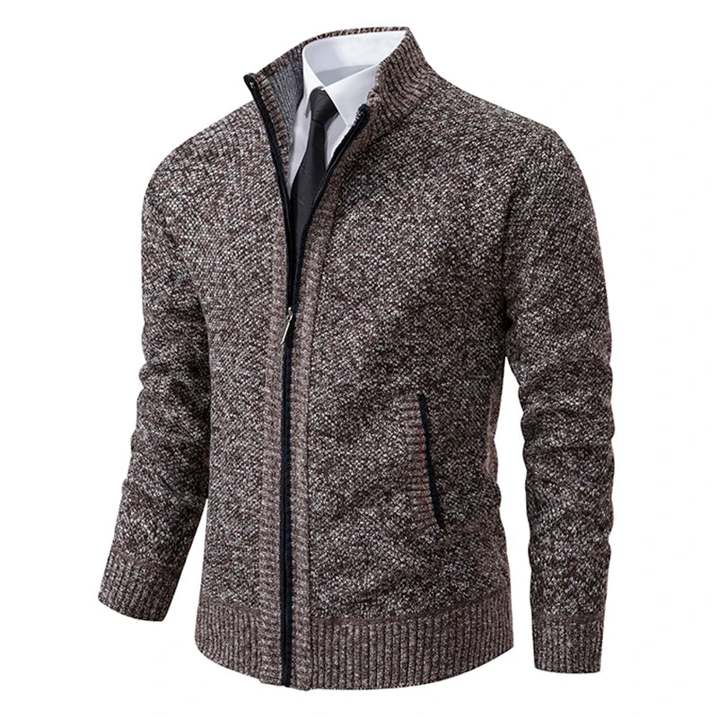 Men’s Fleece Jacket – Warm Stand Collar Zip-Up
