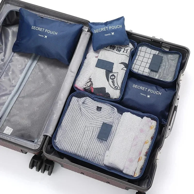6-Pc Travel Packing Organizers – Foldable Suitcase Storage Bags