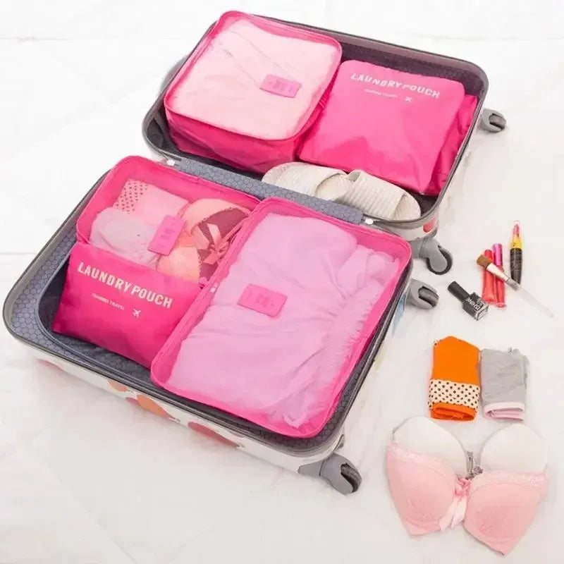 6-Pc Travel Packing Organizers – Foldable Suitcase Storage Bags