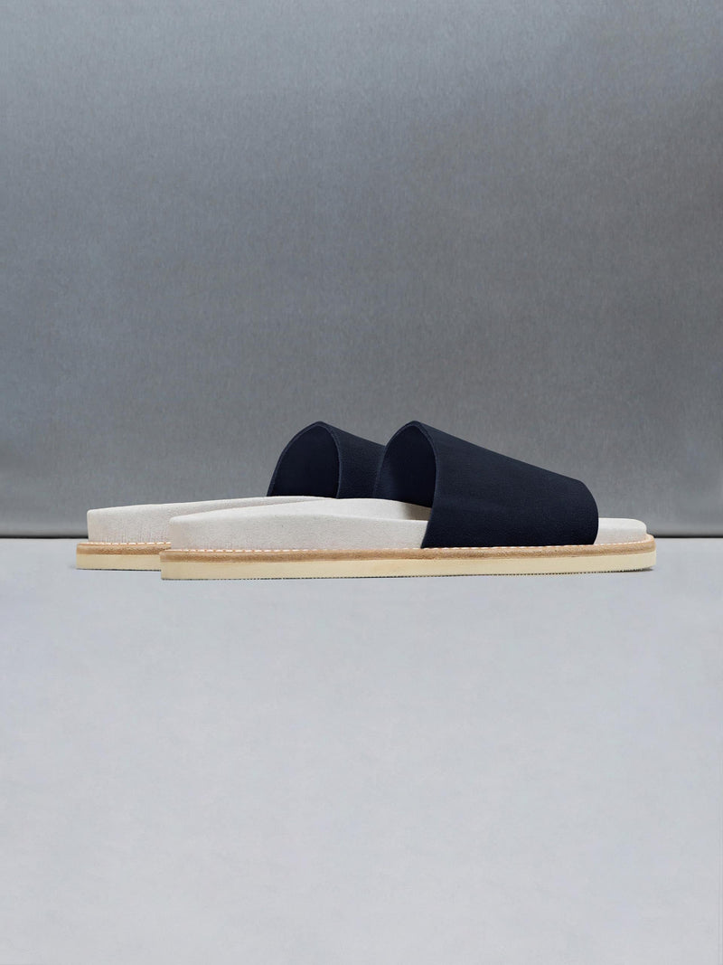 Suede Slides in Navy