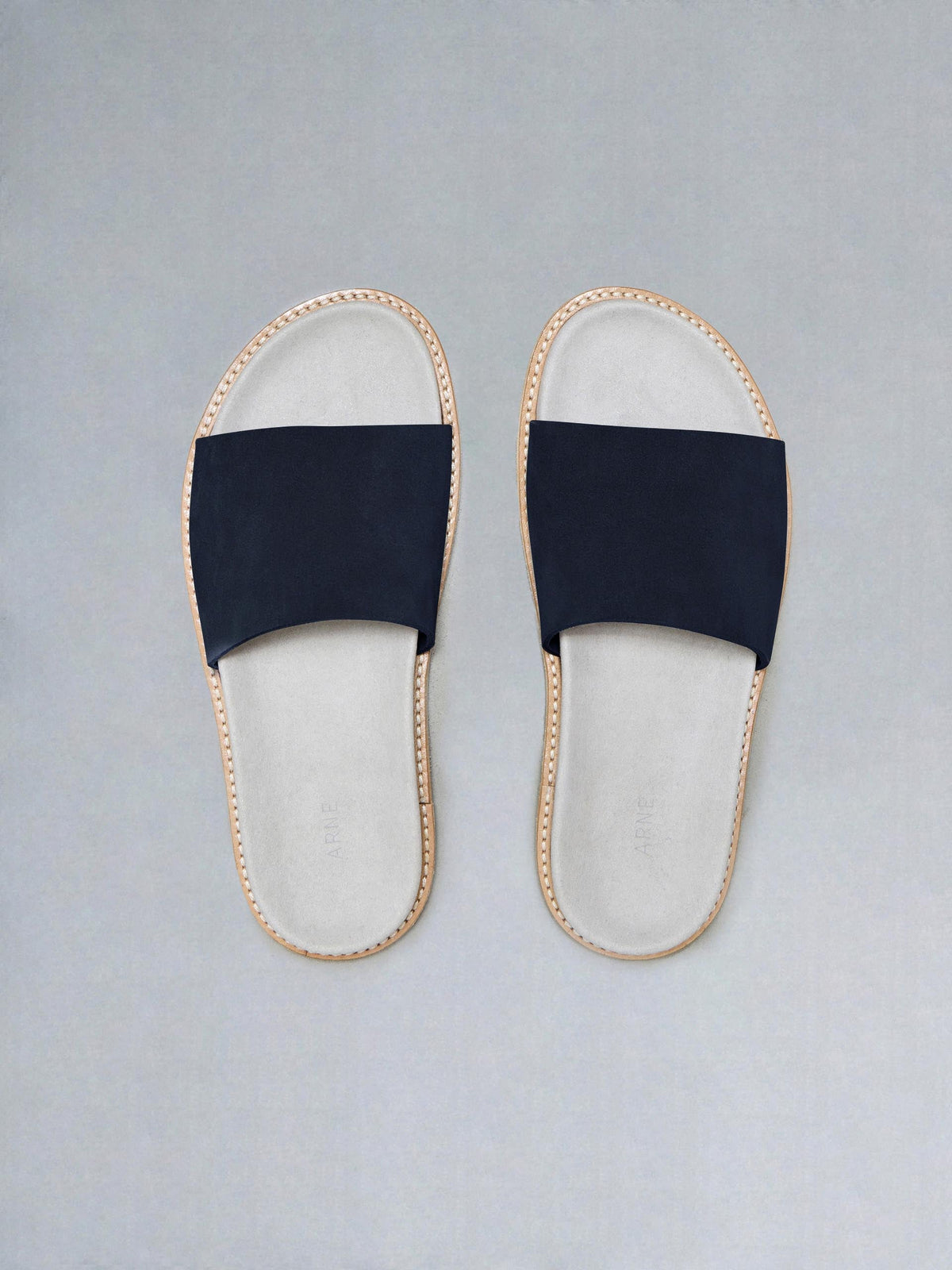 Suede Slides in Navy