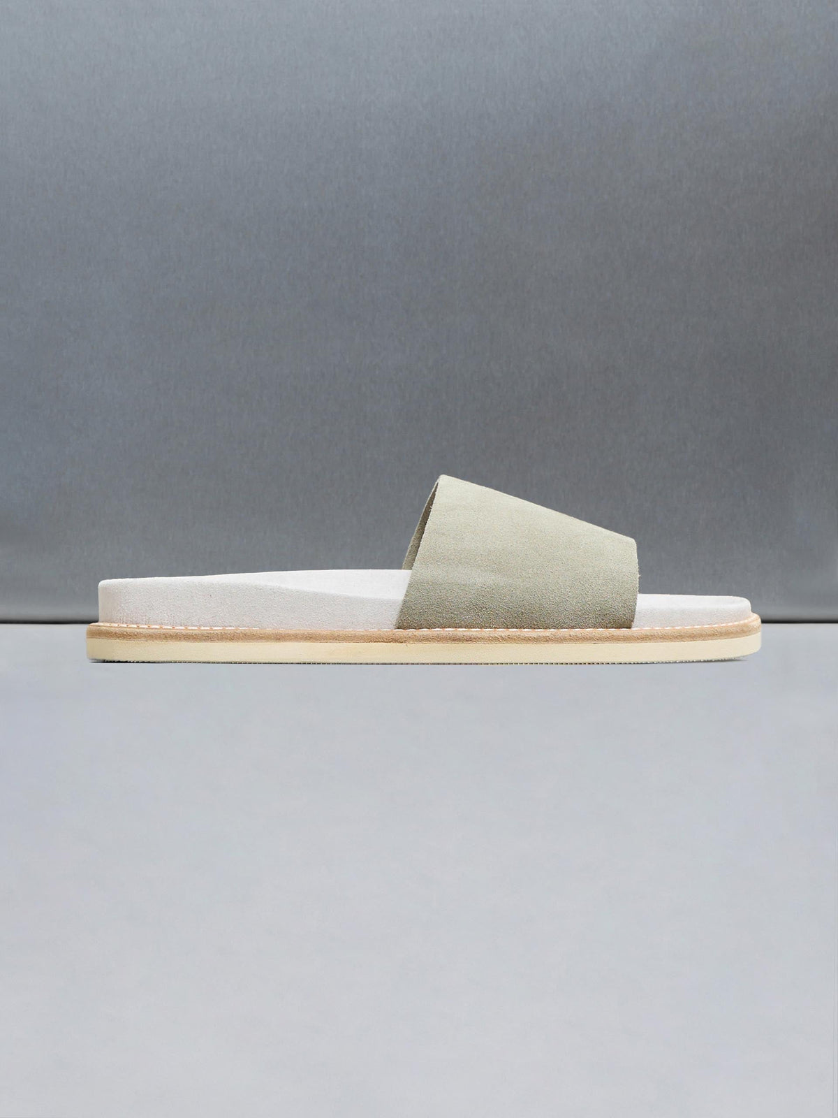 Suede Slides in Olive