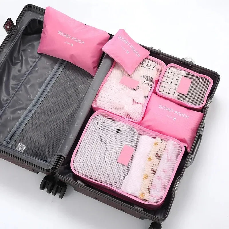 6-Pc Travel Packing Organizers – Foldable Suitcase Storage Bags