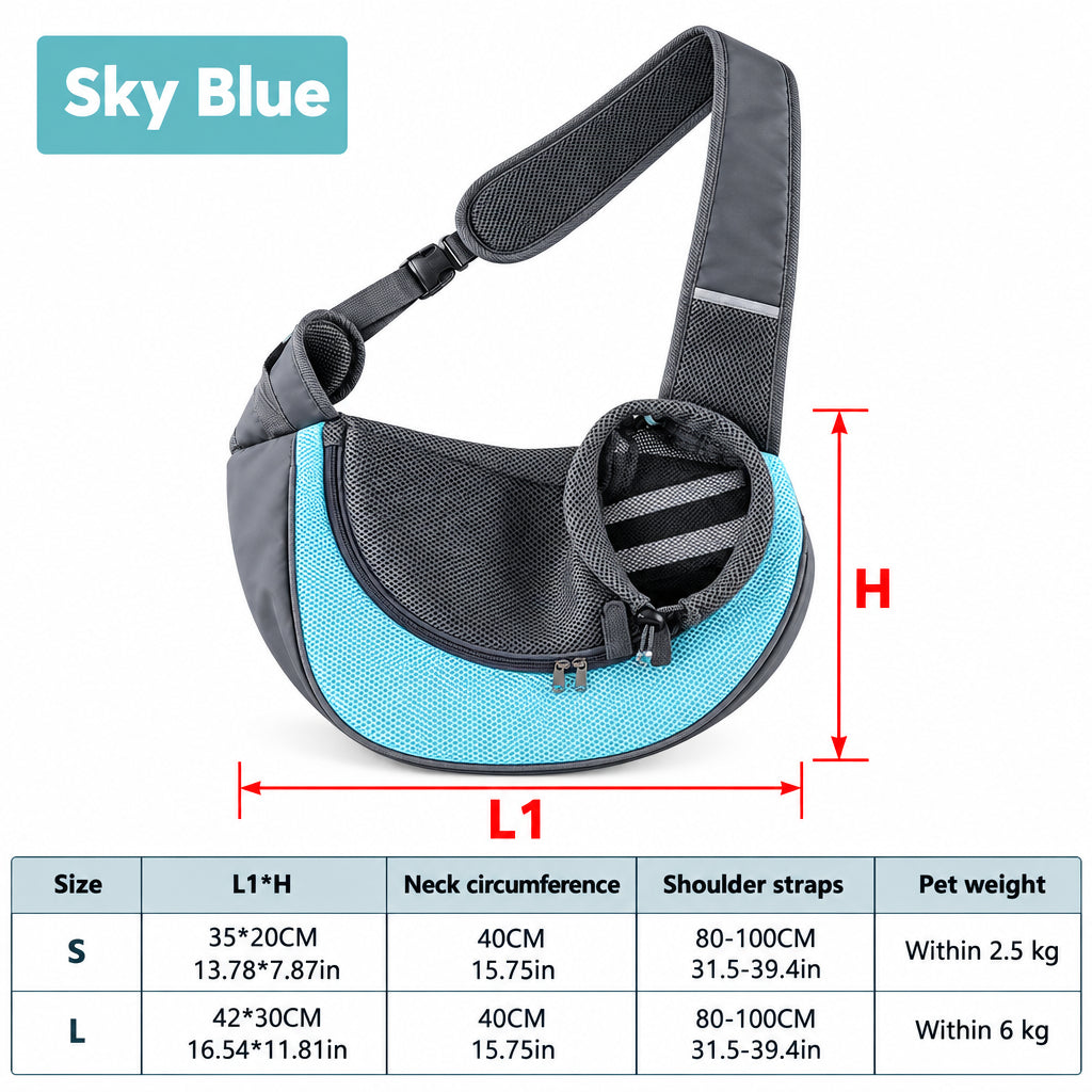 Pet Sling Carrier Bag – Breathable Mesh for Dogs & Cats