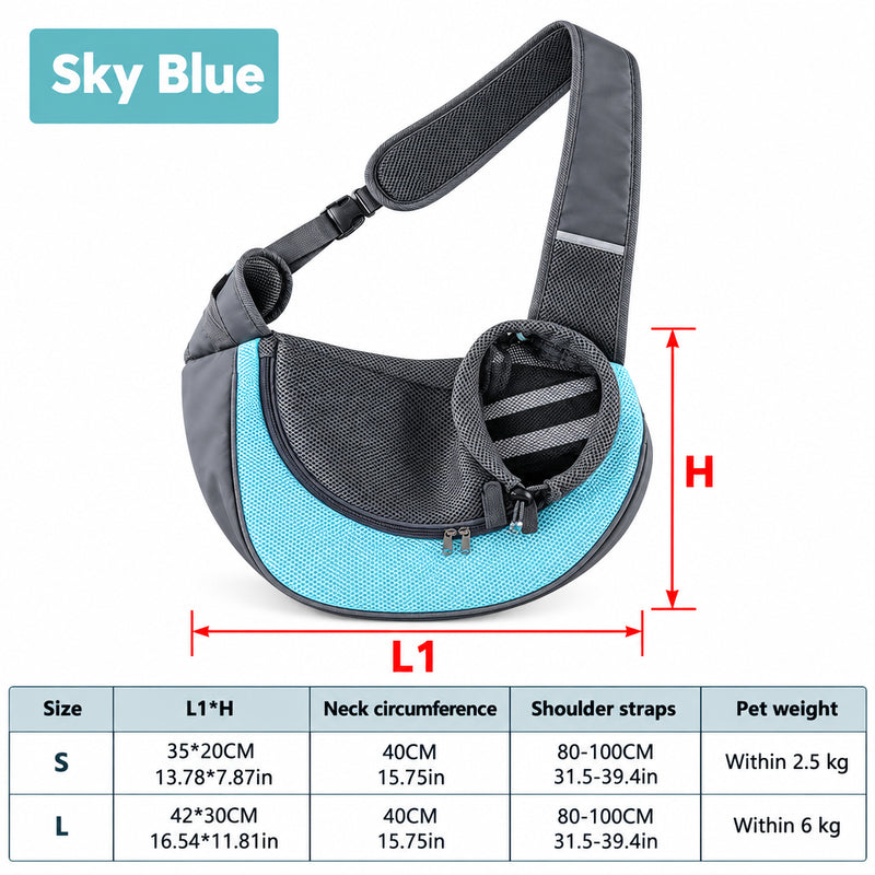 Pet Sling Carrier Bag – Breathable Mesh for Dogs & Cats