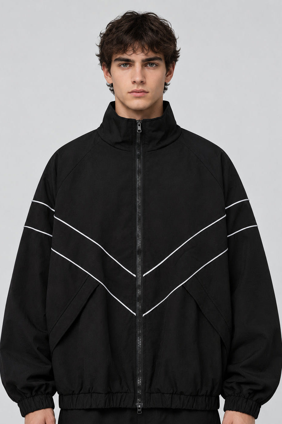 Men’s Reflective Windbreaker – Zipper, Lightweight & Streetwear