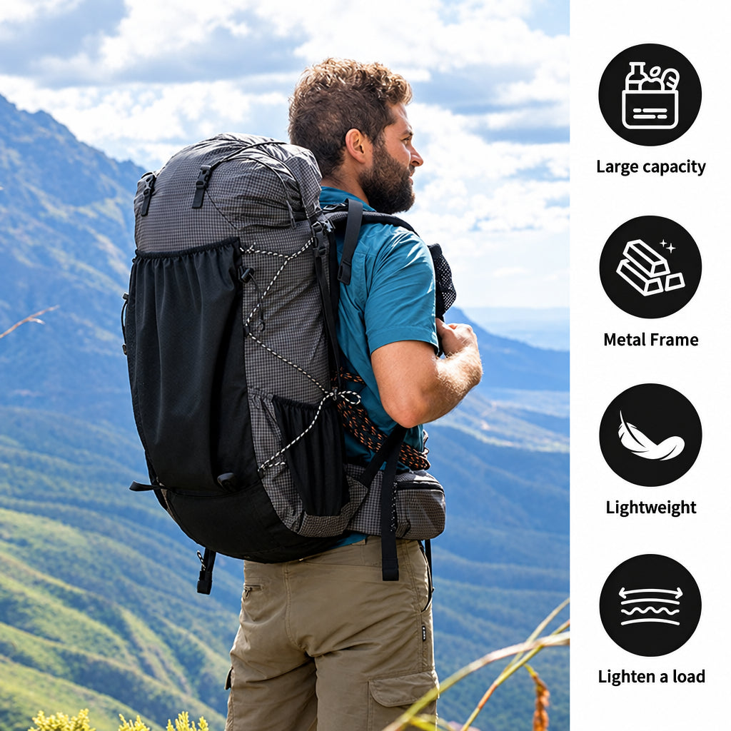 60+5L Hiking Backpack – Ultralight & Waterproof