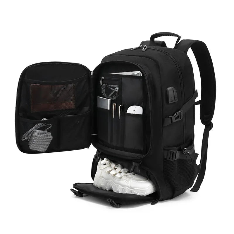 50L/80L Large Travel Backpack – Waterproof, Shoe Compartment & Sports Bag