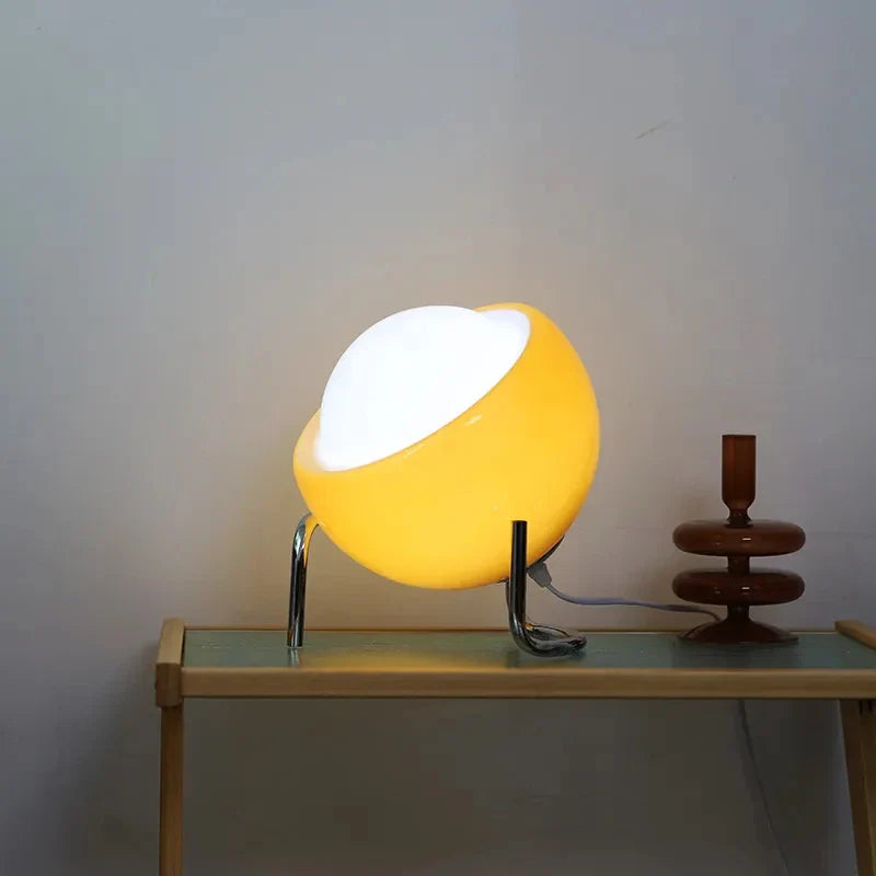 Optics Glass & Metal Table Lamp