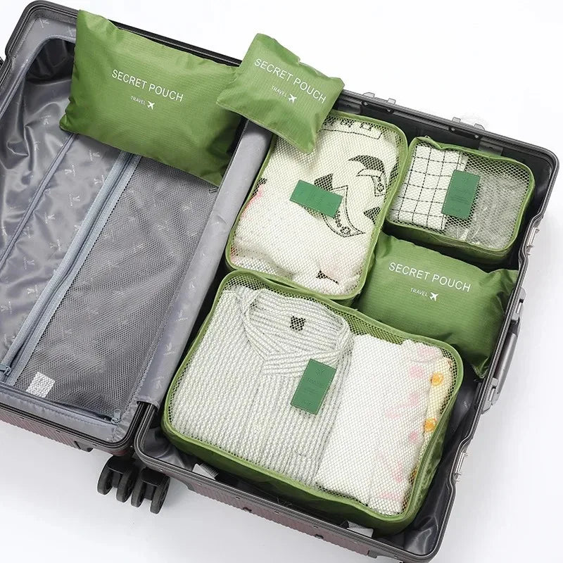 6-Pc Travel Packing Organizers – Foldable Suitcase Storage Bags