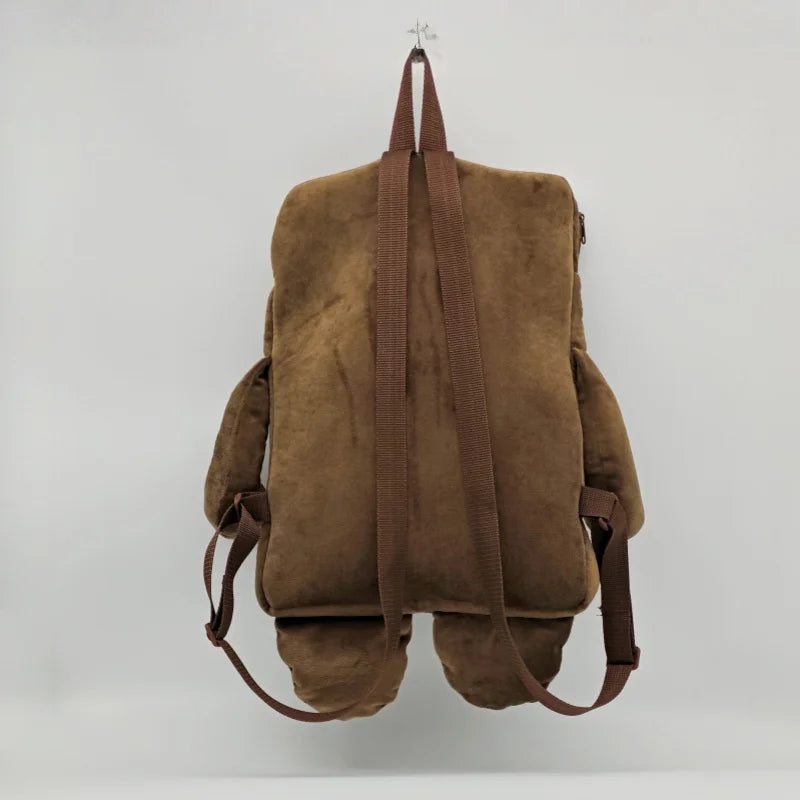 Domo Kun Plush Backpack – Cute Brown Mini Shoulder Bag